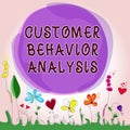 Sign displaying Customer Behavior Analysis. Word for buying behaviour of consumers who use goods