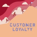 Sign displaying Customer Loyalty. Word for Client Satisfaction LongTerm relation Confidence