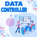 Conceptual display Data Controller. Business overview person who determines the purposes of the data to process