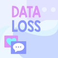 Text caption presenting Data Loss. Internet Concept process or event that results in data being corrupted and deleted Royalty Free Stock Photo