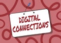 Sign displaying Digital Connections. Conceptual photo Powerful Ways to Connect Online Global High Definition Pinned