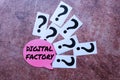 Sign displaying Digital Factory. Internet Concept uses digital technology to operate the manufacturing process Writing