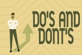 Sign displaying Do S And Dont S. Business concept Rules or customs concerning some activity or actions Gathering Online