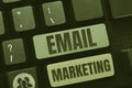 Sign displaying Email Marketing. Word Written on act of sending a commercial message to a group of showing