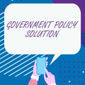 Sign displaying Government Policy Solution. Internet Concept designed game plan created in response to emergency