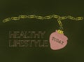 Sign displaying Healthy Lifestyle. Concept meaning Live Healthy Engage in physical activity and exercise Multiple Royalty Free Stock Photo