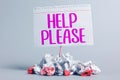 Sign displaying Help Please. Conceptual photo used to make a request or demand for someone for assistance Royalty Free Stock Photo