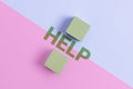 Text caption presenting Help. Concept meaning The action of helping someone to do something Improve a situation Two Royalty Free Stock Photo