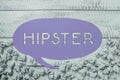 Sign displaying Hipster. Word Written on used as pejorative for someone who is pretentious or overly trendy