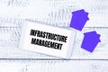 Text caption presenting Infrastructure Management. Business concept minimize downtime, maintain business productivity