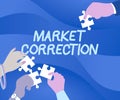 Sign displaying Market Correction. Conceptual photo When prices fall 10 percent from the 52 week high Illustration Of Royalty Free Stock Photo