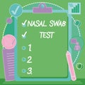 Sign displaying Nasal Swab Test. Internet Concept diagnosing an upper respiratory tract infection through nasal