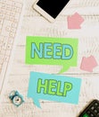 Sign displaying Need Help. Business showcase When someone is under pressure and cannot handle the situation New Business Royalty Free Stock Photo