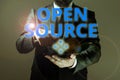 Text caption presenting Open Source. Business approach denoting software which original source code freely available Royalty Free Stock Photo