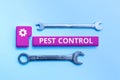 Sign displaying Pest Control. Concept meaning Killing destructive insects that attacks crops and livestock