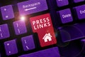Sign displaying Press Links. Word for intended to manipulate a site's ranking in search