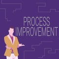 Sign displaying Process Improvement. Business approach Optimization Meet New Quotas Standard of Quality Illustration Of