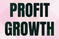 Text sign showing Profit Growth. Word Written on Objectives Interrelation of Overall Sales Market Shares Line