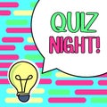 Sign displaying Quiz Night. Internet Concept evening test knowledge competition between individuals