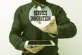 Sign displaying Service Innovation. Business approach changing the way you serve better your customers Presenting New