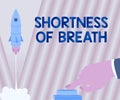 Sign displaying Shortness Of Breath. Internet Concept intense tightening of the airways causing breathing difficulty Man Royalty Free Stock Photo