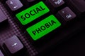 Sign displaying Social Phobia. Business approach overwhelming fear of social situations that are distressing Royalty Free Stock Photo