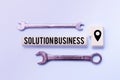 Sign displaying Solution Business. Business showcase Marketing and advertising Payroll Accounting Research Abstract