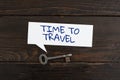 Sign displaying Time To Travel. Word for Moving or going from one place to another on vacation Blank Geometric Shapes