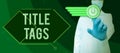 Writing displaying text Title Tags. Business showcase the HTML element that specifies the title of a web page