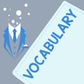 Sign displaying Vocabulary. Business idea collection of words and phrases alphabetically arranged and explained or Royalty Free Stock Photo