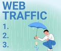 Sign displaying Web Traffic. Business approach Amount of data sent and received by visitors to a website Gentleman