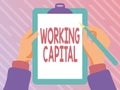 Text showing inspiration Working Capital. Business concept money available to a company for daytoday operations Playing