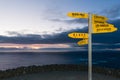 Sign with distances in km and nm from Cape Reinga