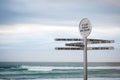 Sign with distances at St. Clair Beach