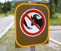 Sign of `Do Not Feed` in Miette Hot Springs, Canadian Rockies