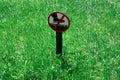 Sign Do not step on grass. Prohibition sign on the lawn. Sign prohibiting walking on the grass Royalty Free Stock Photo