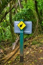 Sign: do not trample the snails, New Zealand