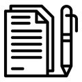 Sign docs icon, outline style