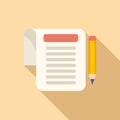 Sign document icon flat vector. Strategy future