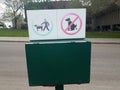 Sign of dog on leash and no dog pooping Royalty Free Stock Photo
