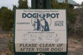 Dog poop bag station in park