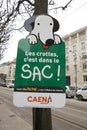 Sign for Dogs, City of Caen in Normandy