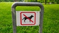 Sign dogs not allowed into this park