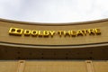Sign of the Dolby Theatre on Hollywood Blvd. in Los Angeles, California