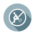 Sign, Don't icon in Flat long shadow style. One of web collection icon can be used for UI, UX