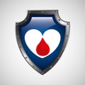 sign donation blood heart donor icon