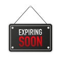 Sign on door with EXPIRING SOON. A business black banner. Vector. Royalty Free Stock Photo