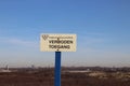 Sign with dutch text Verboden toegang which means in English no admittance of the water authority Delfland in the dunes of Monster