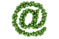At sign, e-mail symbol from green viruses. 3D rendering Royalty Free Stock Photo