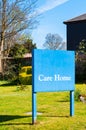 Sign for elderly people 'Care Home' at the entrance of a Suffolk Royalty Free Stock Photo